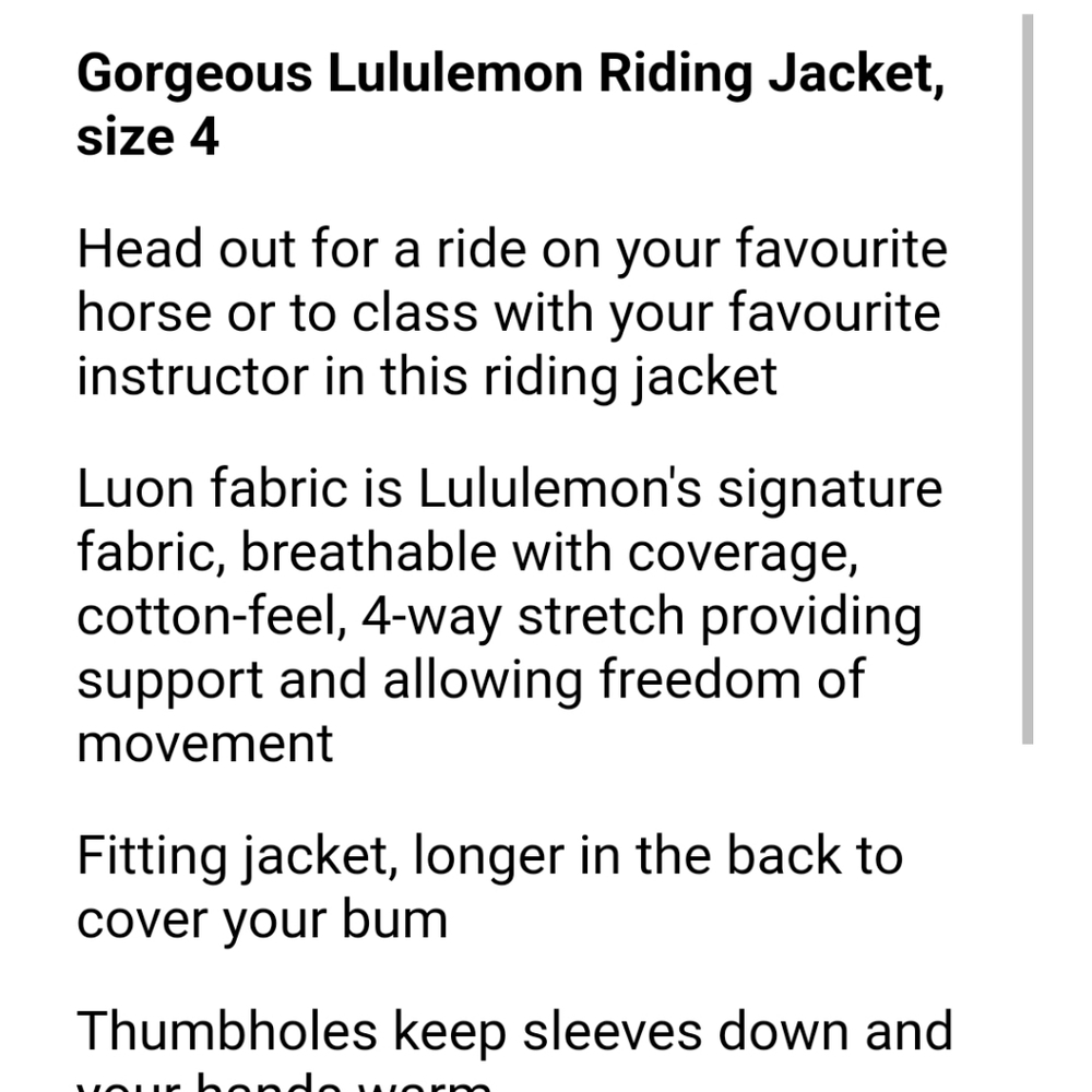 Lululemon RIDING JACKET - Picture 6 of 7